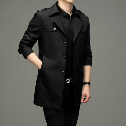 Herren Trenchcoat Elegant Modern Langschirmig
