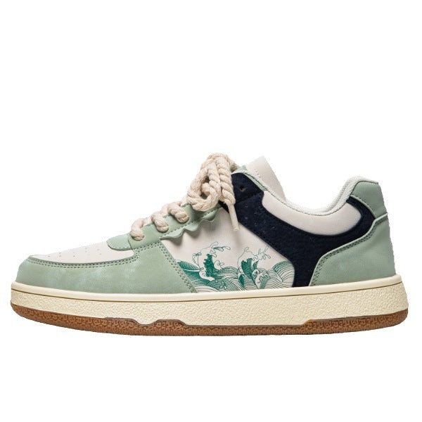 Damen Sneaker Leder Trendy Sportlich