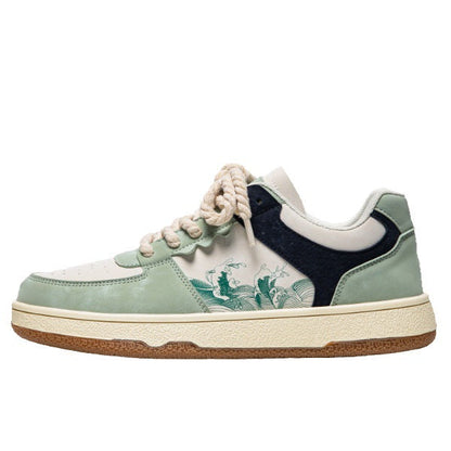Damen Sneaker Leder Trendy Sportlich