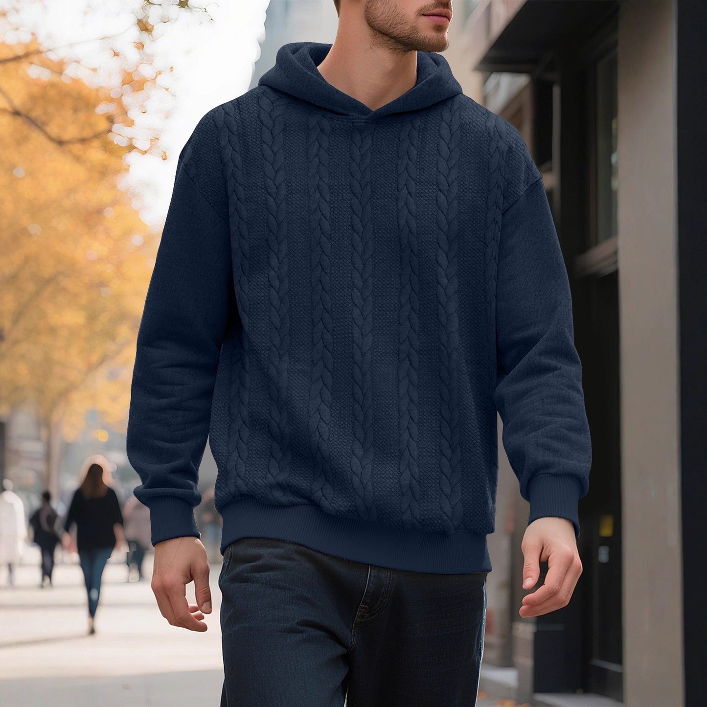 Herren Hoodie Strickmuster Modern Trendig