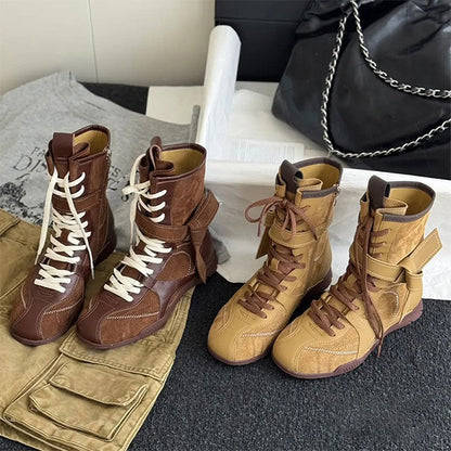 Damen Stiefel Schnürstiefel Robust Winter - BerlinGlamour