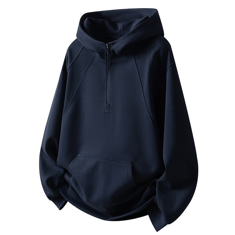 Herren Fleece Hoodie Sportlich Halbzipp Sweatjacke - BerlinGlamour