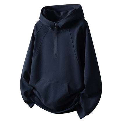 Herren Fleece Hoodie Sportlich Halbzipp Sweatjacke - BerlinGlamour
