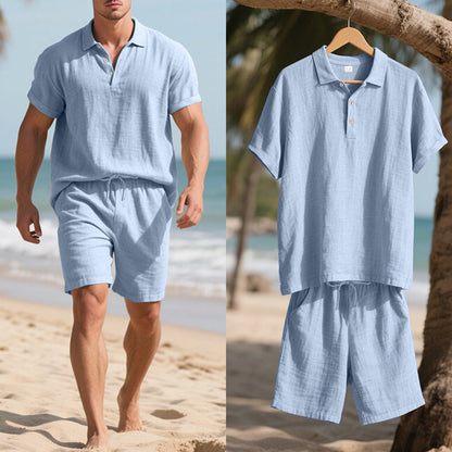 Herren Sommeroutfit Kurzarm Polo Shorts Modern