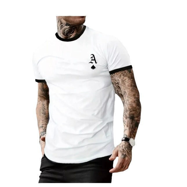 Herren T-Shirt Modern Kontrast Kragen Trendy
