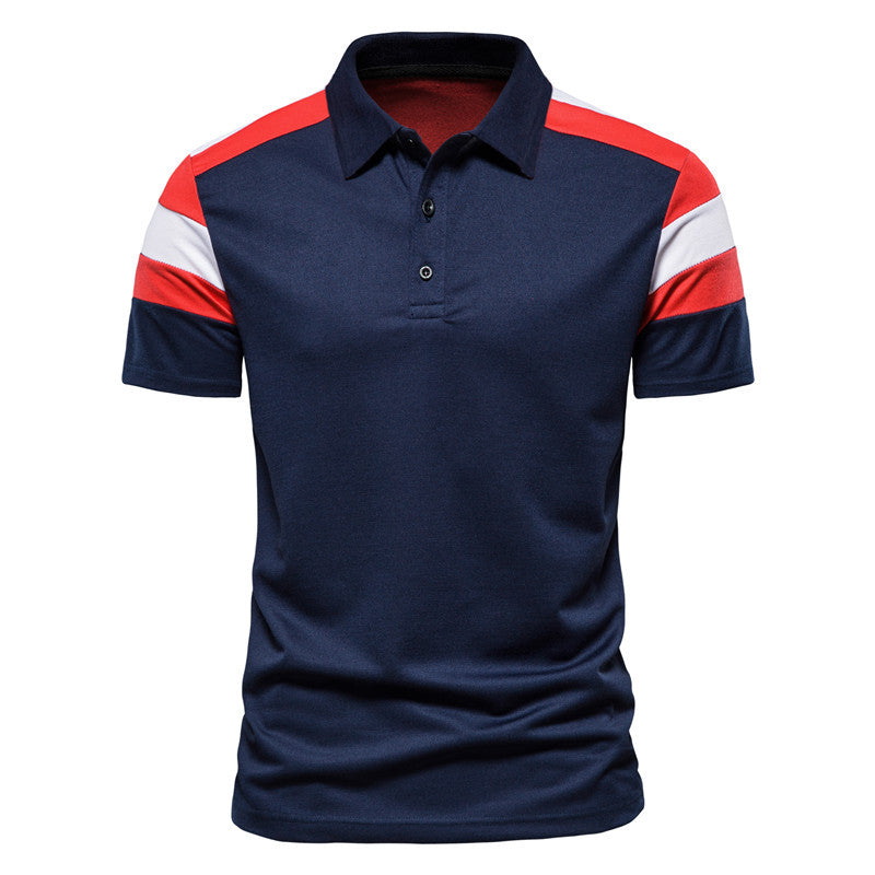 Herren Poloshirt Farbblock Modern Atmungsaktiv