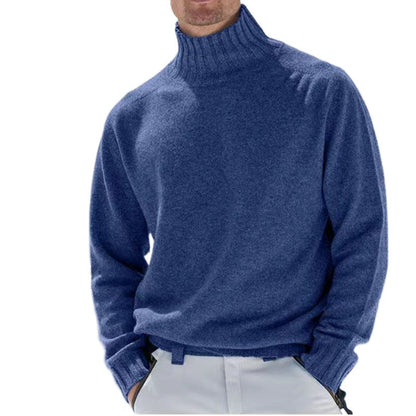 Herren Rollkragenpullover aus Merinowolle mit Struktur Optik