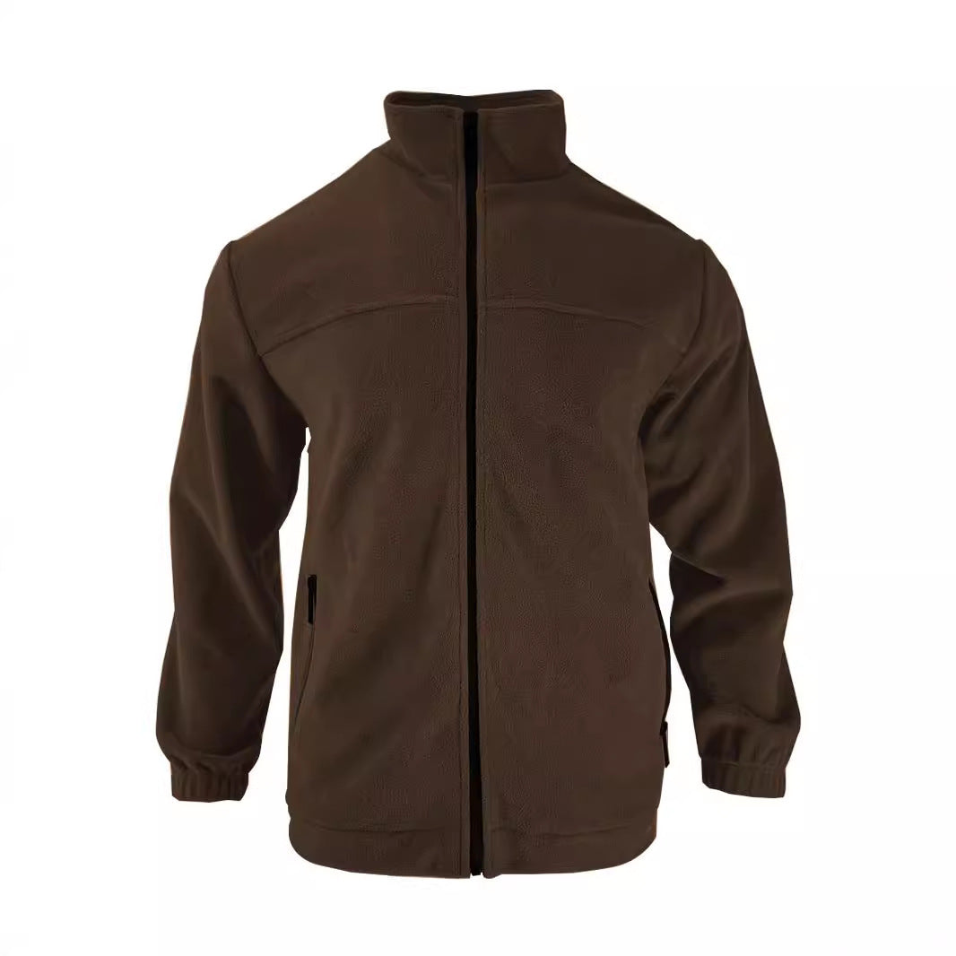 Herren Fleecejacke Warm mit Hochkragen und Taschen