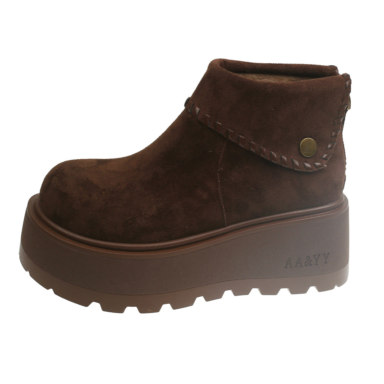 Damen Stiefeletten Hoch Hacken Plattform Schnürsenkel