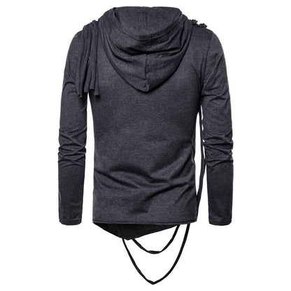 Herren Kapuzenshirt Asymmetrisch Modern mit Dekoration
