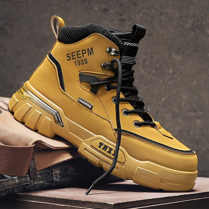 Herren Sneaker High-Top Sportlich atmungsaktiv Schwarz