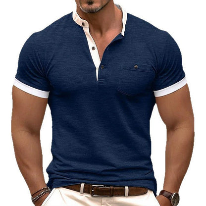 Herren Polo-Shirt Modern Kragen Brusttasche Sportlich