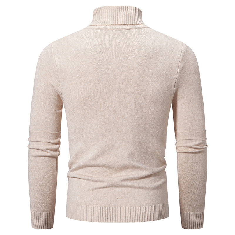 Herren Strickpullover Hochabschließend Modisch Schwarzer Oversized