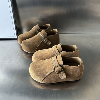 Damen Clogs Wildleder Bequem Verstellbarer Riemen