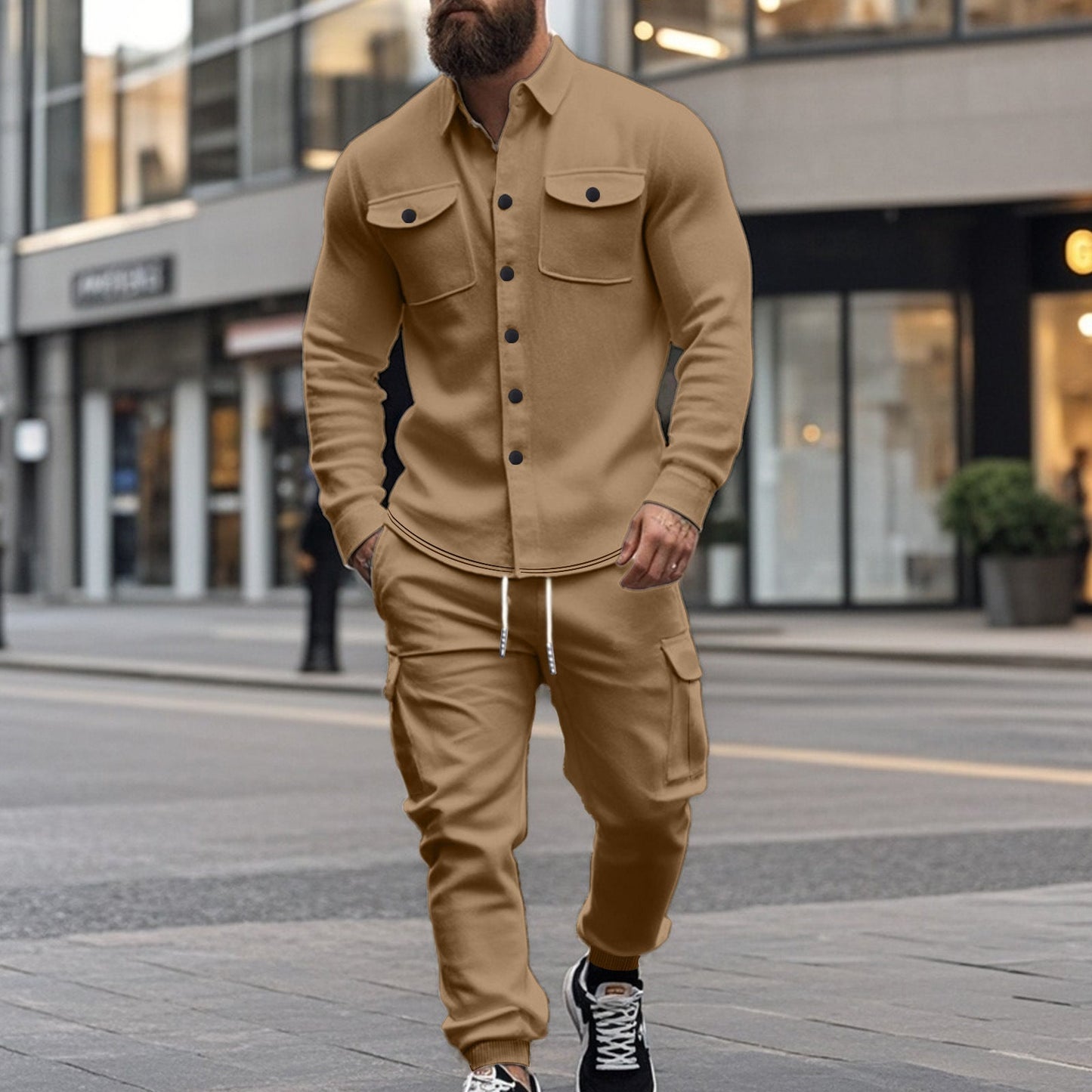 Herren Cargo-Hose-Set Funktionell Strukturiert Modern - BerlinGlamour