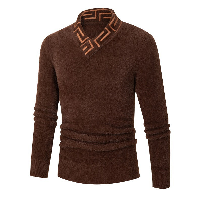 Herren Pullover Modern Stehkragen Strukturiert Trendig