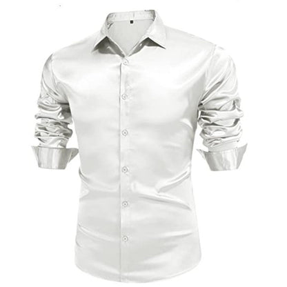 Elegantes Herren Hemd Satin Schwarz Elegant