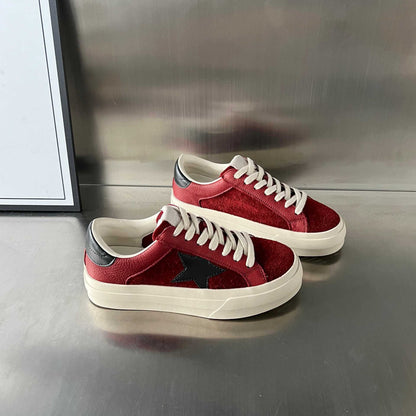 Damen Sneaker Sportlich Vegan Wildleder atmungsaktiv