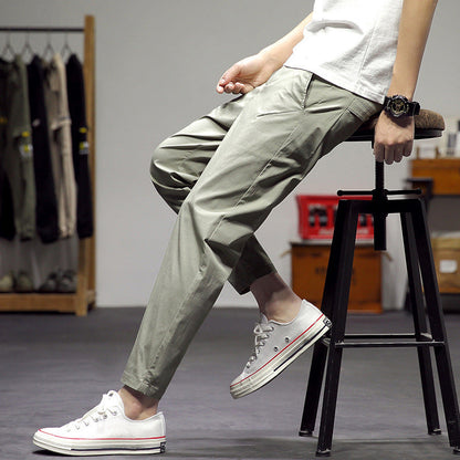 Herren Chino Hose Bequem mit elastischem Bund und Seiten Taschen - BerlinGlamour