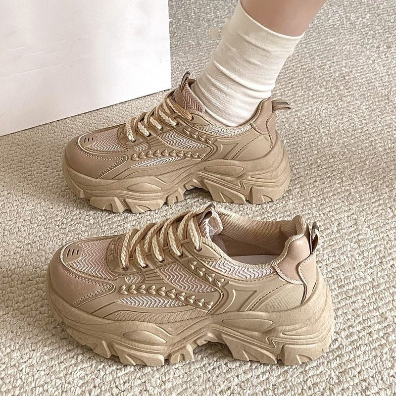 Damen Sneaker Chunky Atmungsaktiv Sportlich Trendy
