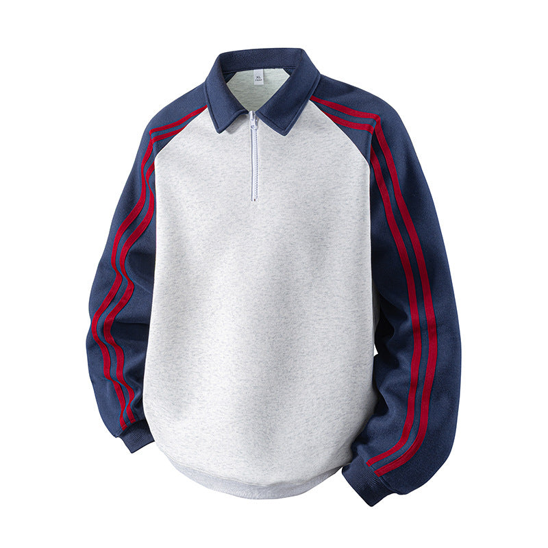 Herren Sweatshirt Sportlich Reißverschluss Stehkragen Modern