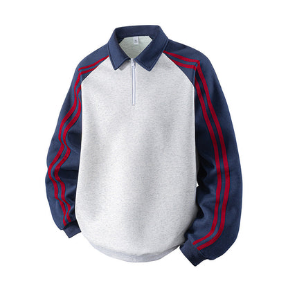 Herren Sweatshirt Sportlich Reißverschluss Stehkragen Modern