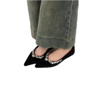 Damen Pumps Elegant Schmuckdetail Glitzer
