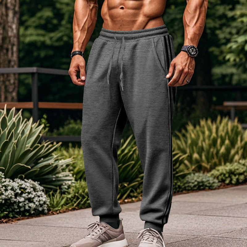 Herren Jogginghose Sportlich Mit Streifen Schwarz
