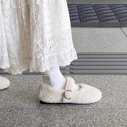 Damen Hausschuhe Flauschig mit Schnalle Warm Winter - BerlinGlamour