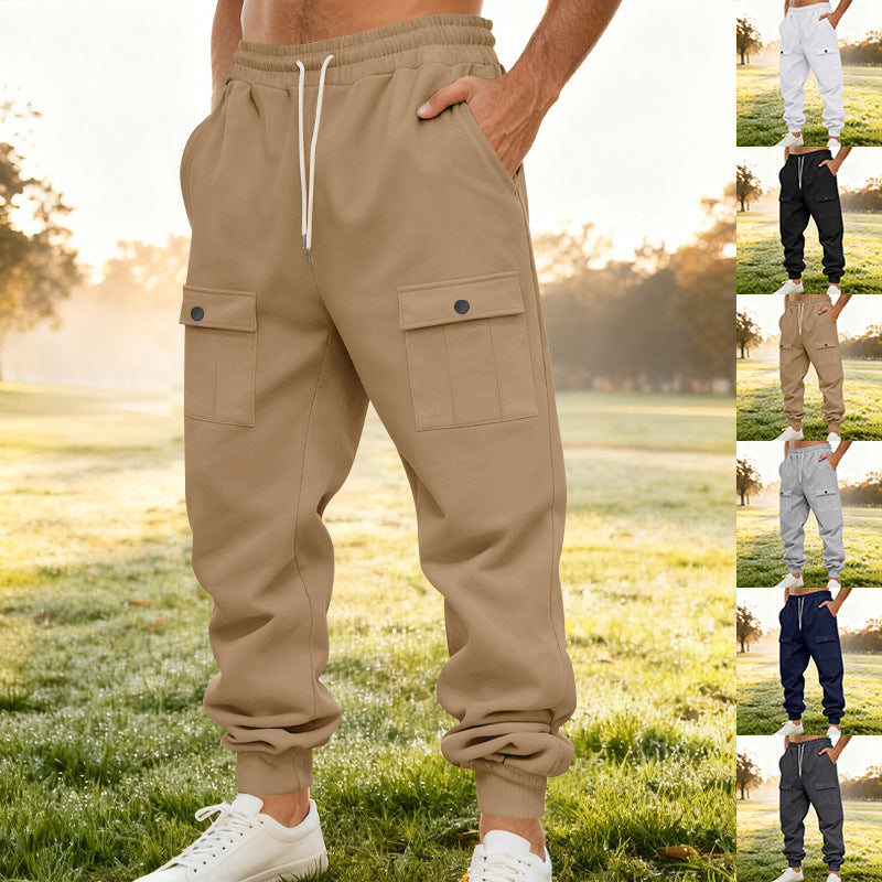 Herren Jogginghose Cargo Bequem Elastisch Funktionale Taschen - BerlinGlamour