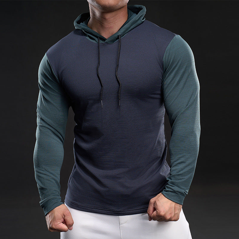 Herren Funktionsshirt Langarm Atmungsaktiv Kapuze Sportlich