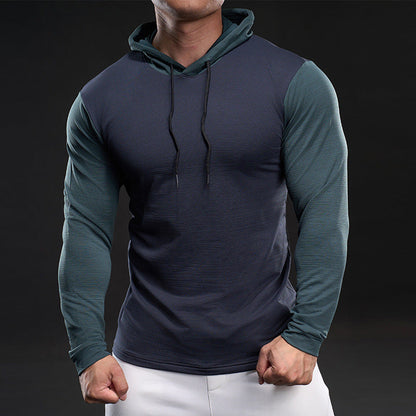 Herren Funktionsshirt Langarm Atmungsaktiv Kapuze Sportlich