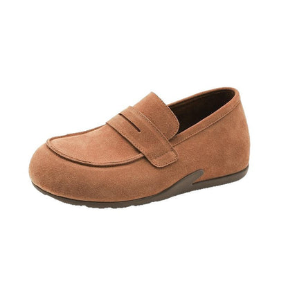 Damen Mokassins Wildleder Weich Bequem Verstellbar