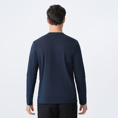 Herren Langarmshirt Funktionales Stehkragen Shirt Modern