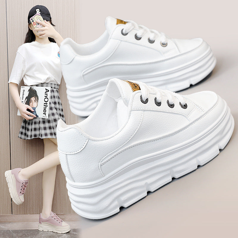 Damen Sneaker Hoch Platform Elegante Schnürung Robust - BerlinGlamour