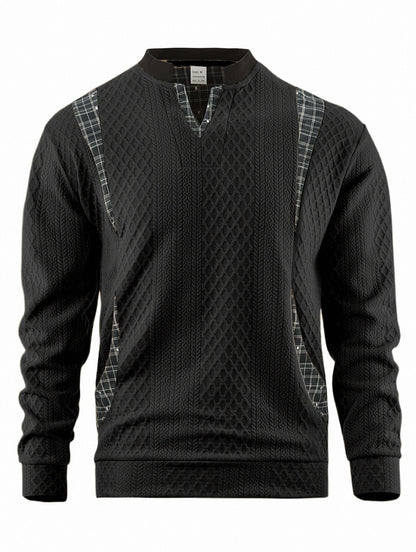 Herren Pullover Strick Modern Karomuster