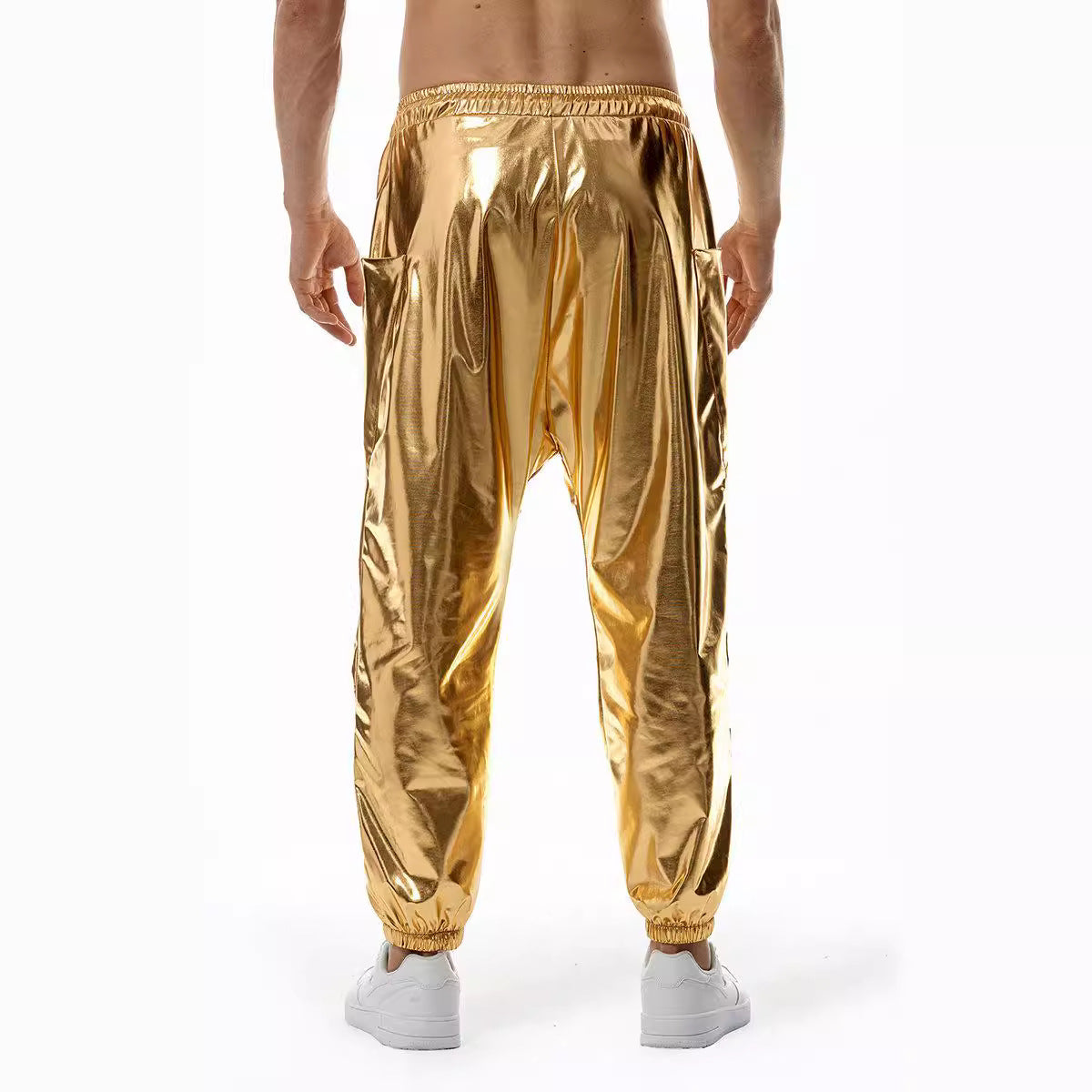Herren Freizeithose Glänzend Elastisch Mit Seitentaschen