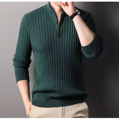 Herren Pullover Modern Stehkragen Rippmuster Trendy