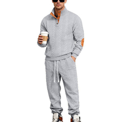 Herren Strickpullover Jogginganzug Set Bequem Warm