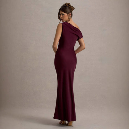 Elegantes Abendkleid Damen Asymmetrisch Figurnah