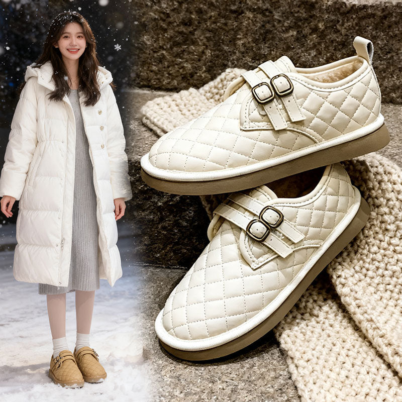 Damen Sneaker Warmfutter Kuschelig Elegant Schuhe mit Schnallen - BerlinGlamour