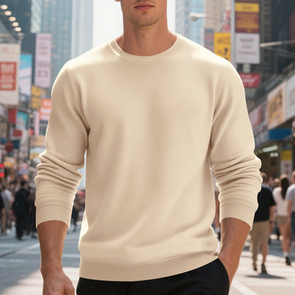 Herren Pullover Weich Baumwolle Klassisch Rundhals
