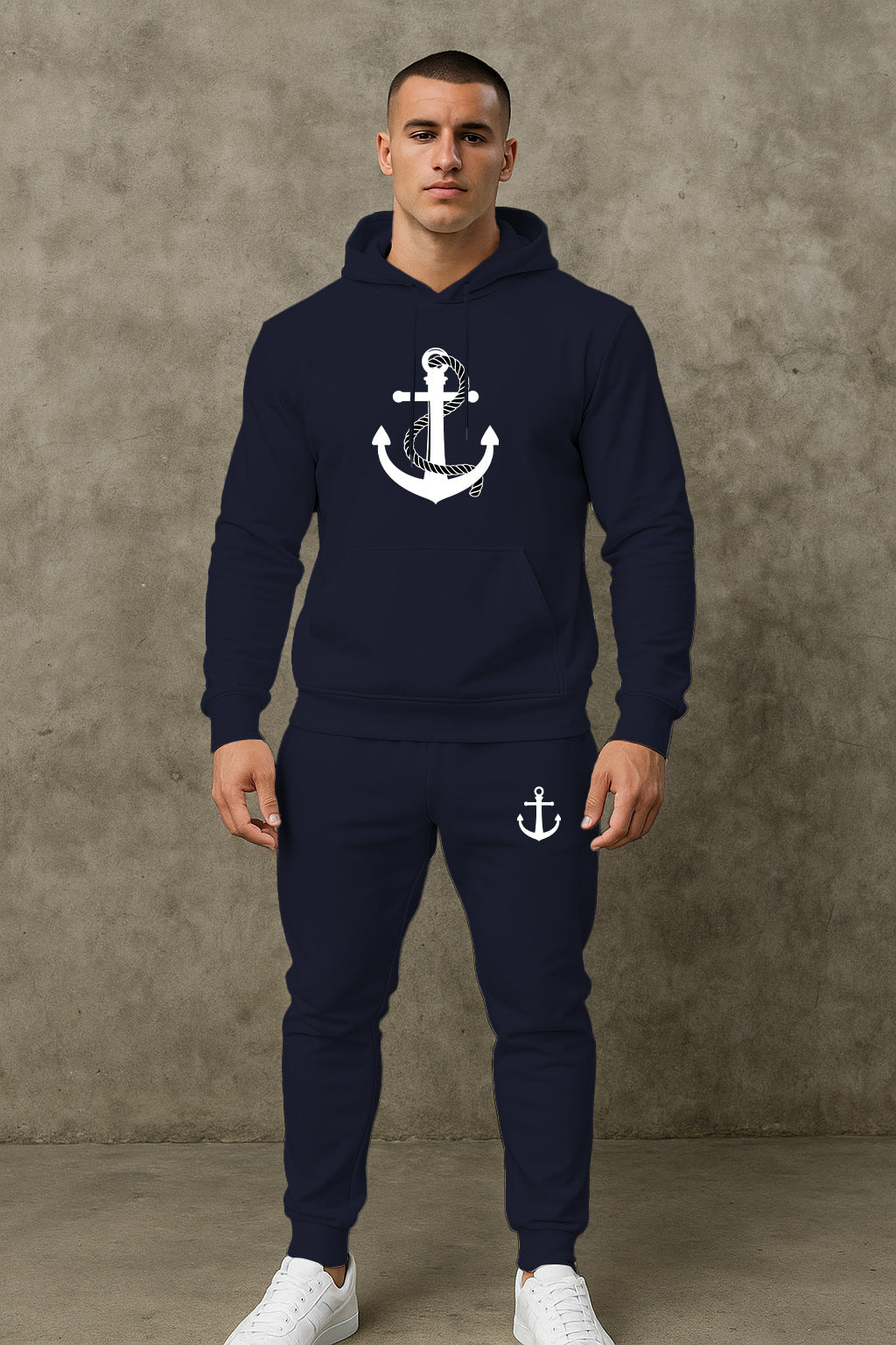 Herren Hoodie Set Maritim Anker Design Sportlich
