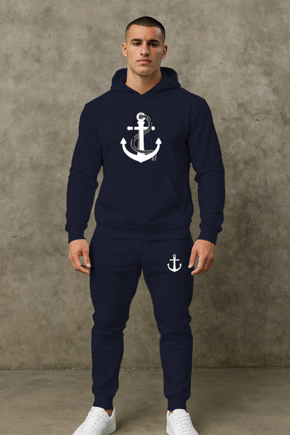 Herren Hoodie Set Maritim Anker Design Sportlich
