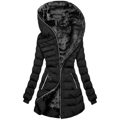 Damen Winterjacke Gefüttert Warm Modern