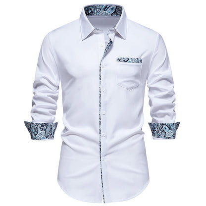 Herren Langarmhemd Paisley Modern Trendig
