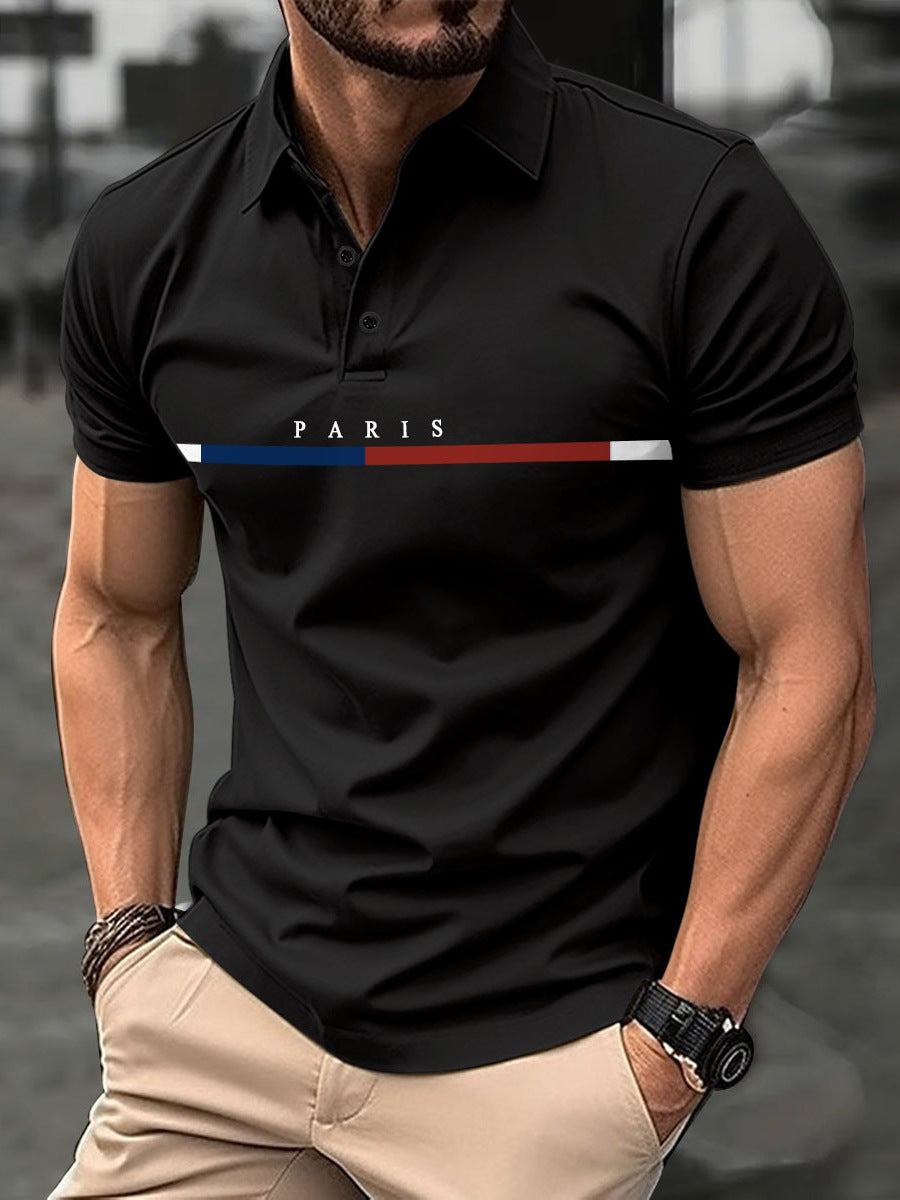 Herren Polohemd mit stylischem Druck Berlin Modern