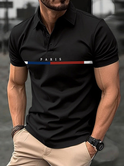 Herren Polohemd mit stylischem Druck Berlin Modern