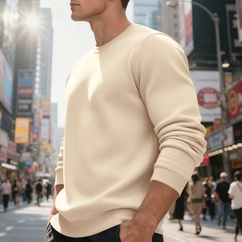 Herren Sweatpullover Rundhals Bequem Lässig Grau
