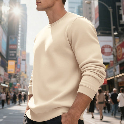 Herren Sweatpullover Rundhals Bequem Lässig Grau